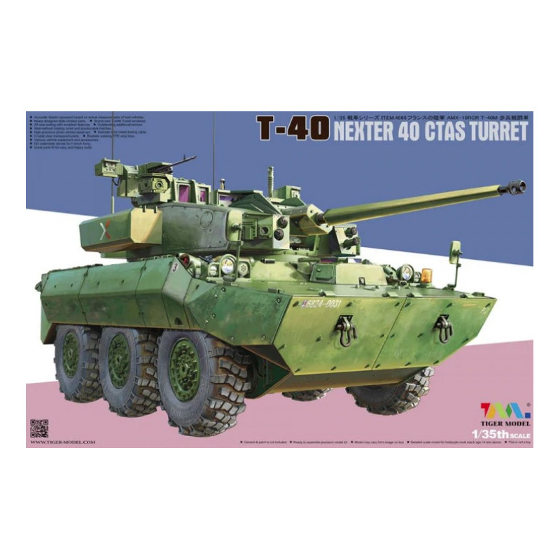Tiger Model® Maquette militaire T-40 Nexter 40 Tourelle CTAS - Blindé Français - AMX-10RCR 1:35 référence 4665