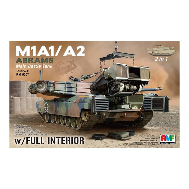 RFM® Maquette militaire char US M1A1/A2 Abrams avec kit intérieur 1:35 référence RM-5007