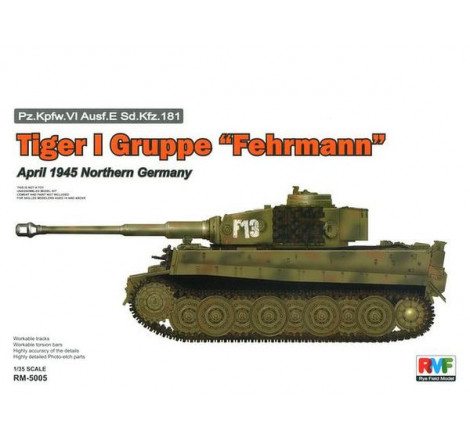 RFM® Maquette militaire Tiger I Gruppe "Fehrmann" (avril 1945) 1:35 référence 5005