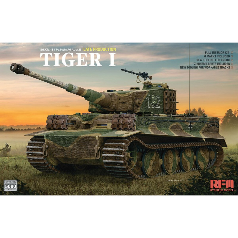 RFM® Maquette militaire char Tiger I Ausf.E (late production) + intérieur 1:35 référence 5080