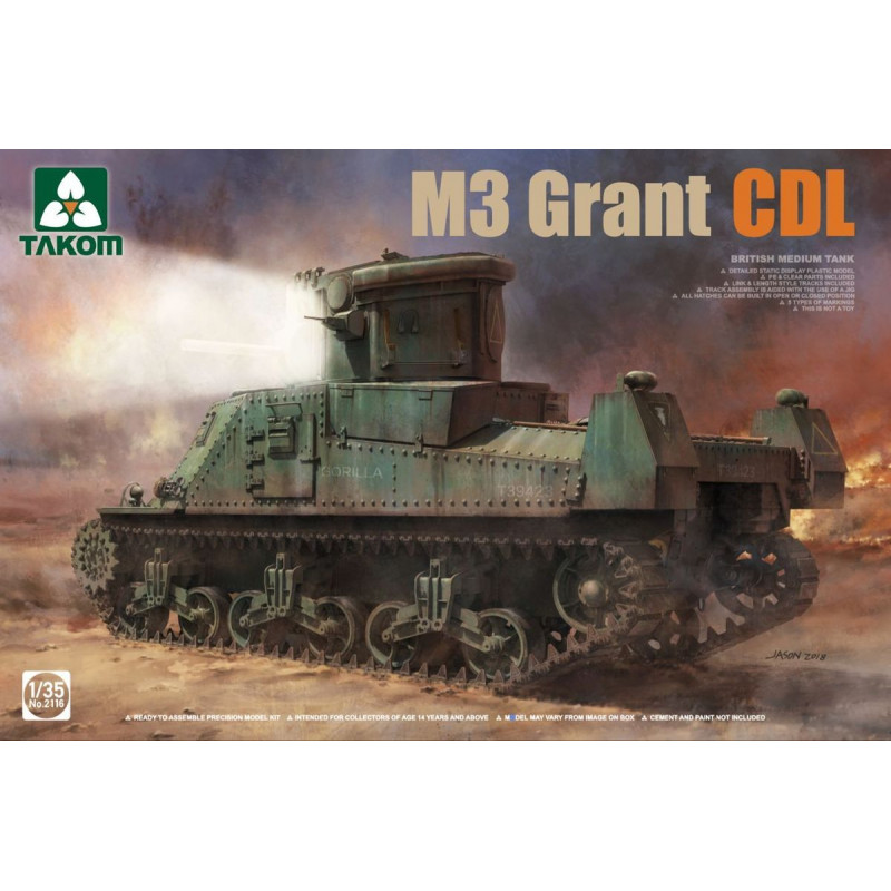 Takom® Maquette militaire US Medium Tank M3 Grant CDL échelle 1:35 référence 2116