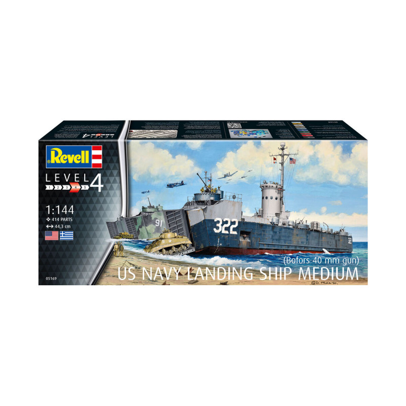 Revell® Maquette bateau US Navy landing ship medium (bofors 40 mm gun) 1:144 référence 05169