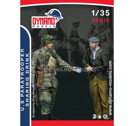 Dynamo Models® set figurines U.S. Paratrooper (partage un verre) 1:35 référence 35015