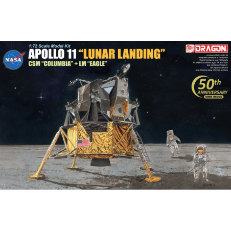 Apollo 11 "Lunar Landing" CSM "Columbia" + LM "Eagle" 1/72 Dragon. Au petit bunker reims