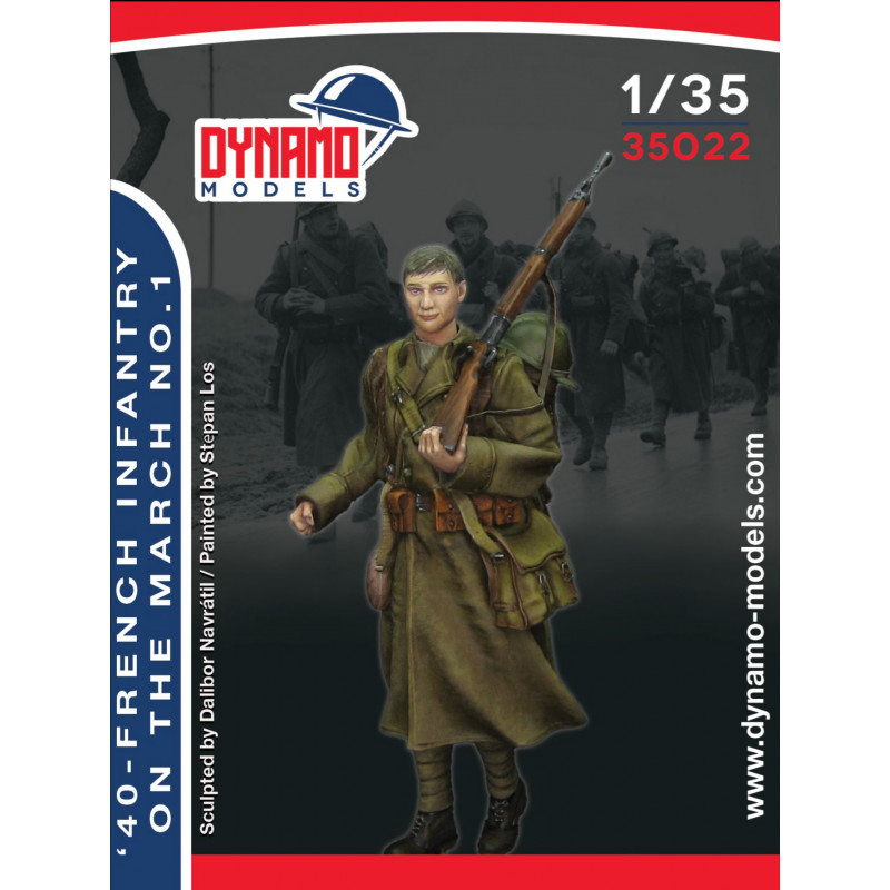 Dynamo Models® Figurine infanterie française en marche 1940 n°1 1:35 référence 35022