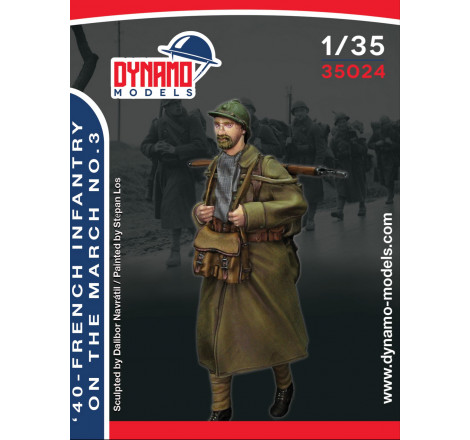 Dynamo Models® Figurine infanterie française en marche 1940 n°3 1:35 référence 35024