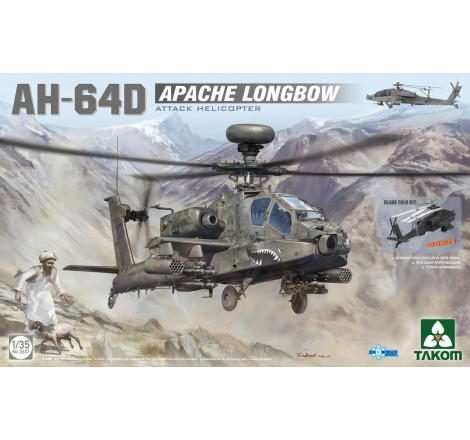 Takom® Maquette d'hélicoptère AH-64D Apache Longbow 1:35 référence 2601