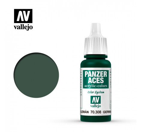 Vallejo® Peinture acrylique Panzer Aces Green Tail Light German référence 70308