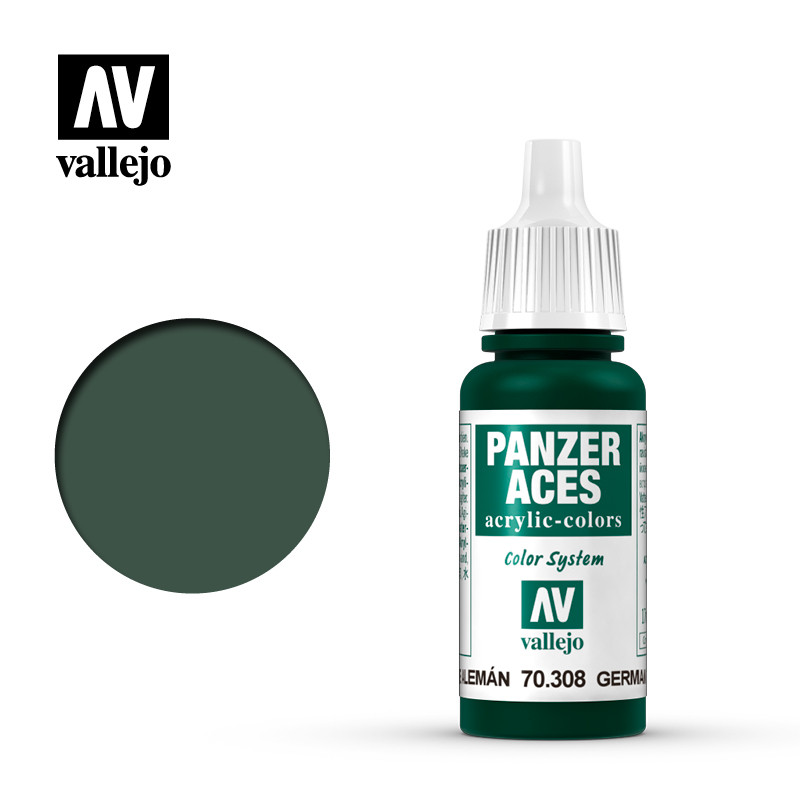 Vallejo® Peinture acrylique Panzer Aces Green Tail Light German référence 70308