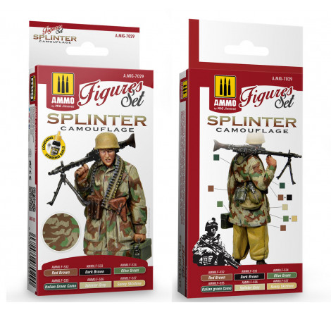 Ammo® Set de peinture camouflage Splinter WW2 référence A.MIG-7029