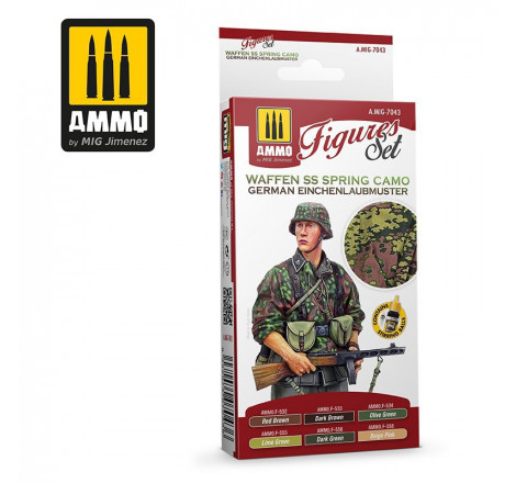 Ammo® Set de peinture camouflage été Waffen SS Eichenlaubmuster WW2 référence A.MIG-7043