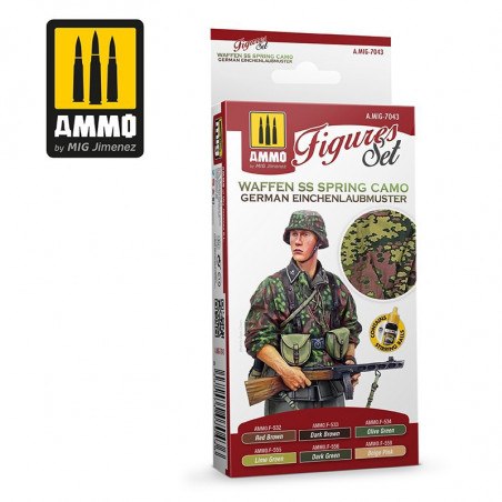 Ammo® Set de peinture camouflage été Waffen SS Eichenlaubmuster WW2 référence A.MIG-7043