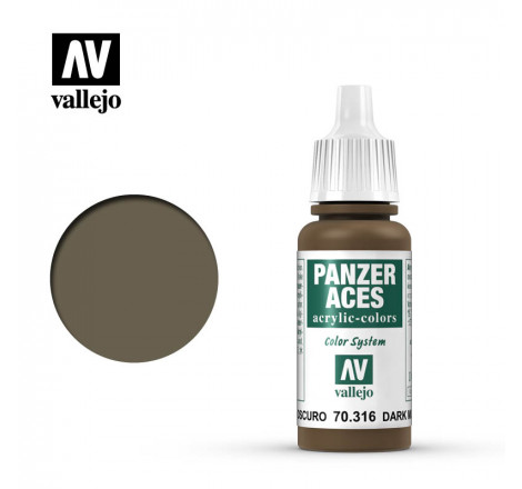 Vallejo® Peinture acrylique Panzer Aces Dark mud (boue foncée) référence 70316