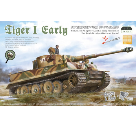 Border® Maquette militaire char Tiger I (early) bataille de Kursk 1:72 référence TK 7203