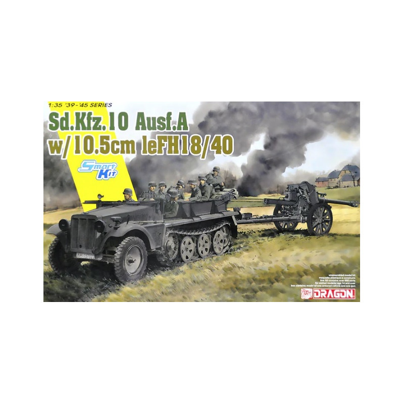 Dragon® Maquette militaire Sd.Kfz.10 Ausf.A +canon 10.5 cm leFHI18/40 1:35 référence 6939
