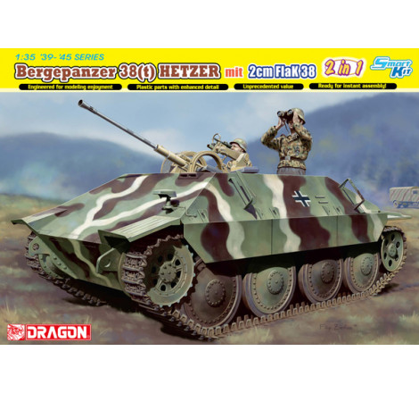 Dragon® Maquette militaire Bergepanzer 38(t) Hetzer + 2cm Flak 38 + intérieur 1:35 référence 6399