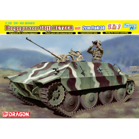 Dragon® Maquette militaire Bergepanzer 38(t) Hetzer + 2cm Flak 38 + intérieur 1:35 référence 6399