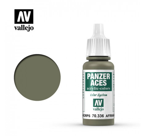 Peinture acrylique Vallejo Panzer Aces 70336 Afrikakorps Tank Crew 17 ml. Au petit bunker