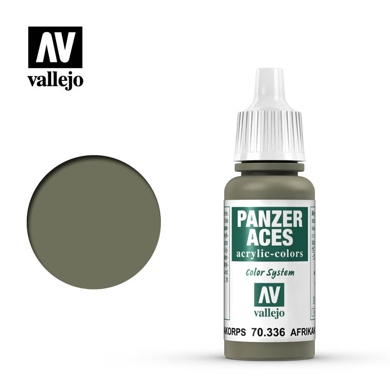 Peinture acrylique Vallejo Panzer Aces 70336 Afrikakorps Tank Crew 17 ml. Au petit bunker