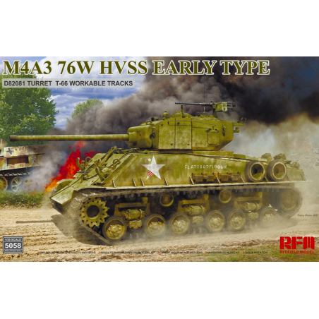 Ryefield Model® Maquette militaire char Sherman M4A3 76W HVSS (early type) 1:35 référence 5058