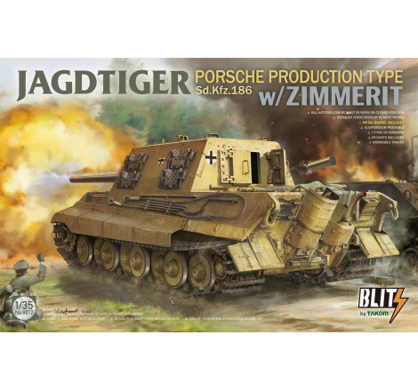 Blitz® (Takom®) Maquette militaire de char Jagdtiger (production Porrsche) Zimmerit 1:35 référence 8012
