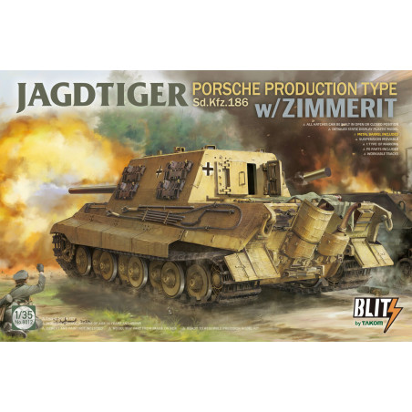 Blitz® (Takom®) Maquette militaire de char Jagdtiger (production Porrsche) Zimmerit 1:35 référence 8012