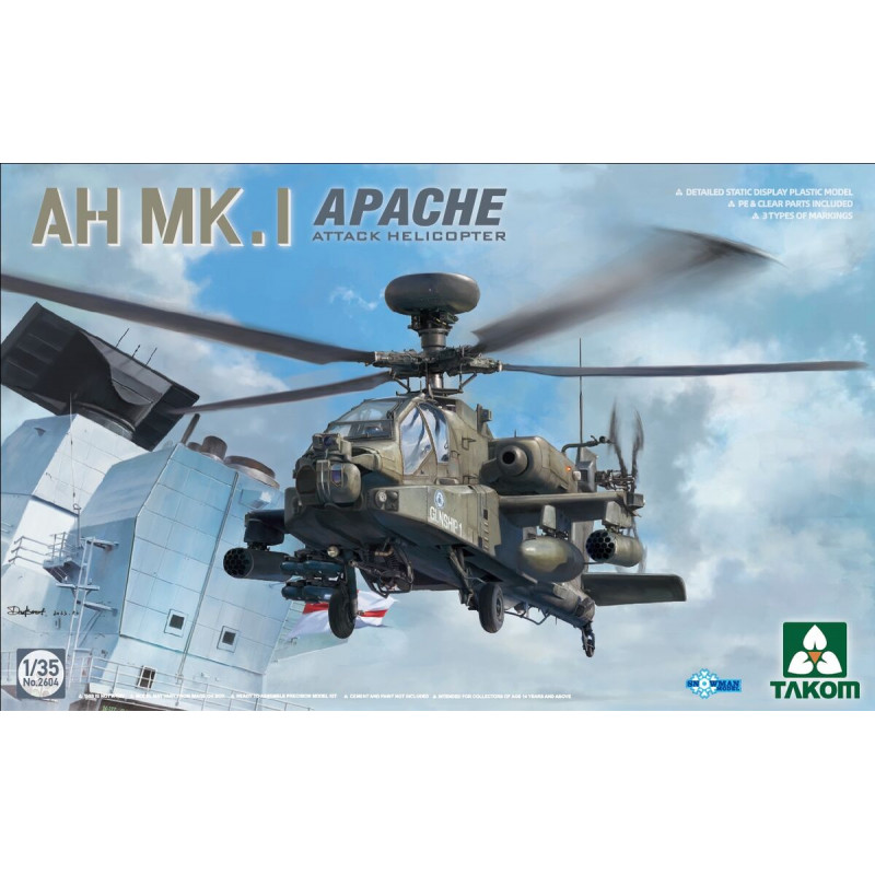 Takom® Maquette hélicoptère d'attaque Apache AH MK.1 1:35 référence 2604