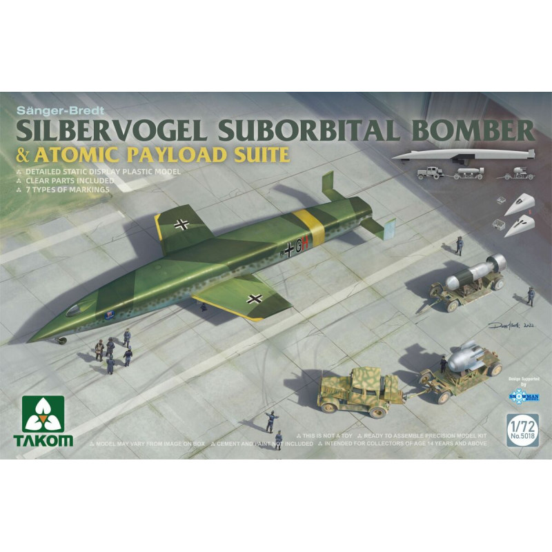 Takom® Maquette militaire Silbervogel Bombardier sub-orbital avec accessoires 1:72 référence 5018