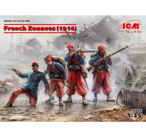 ICM® Set de figurines de Zouaves français (1914) WW1 1:35 référence 35709