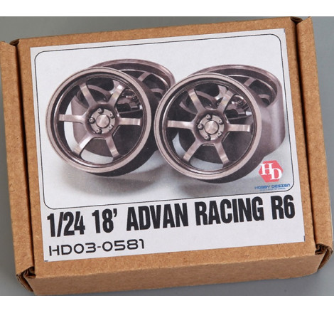 Hobby Design® Set de 4 roues 18 pouces Advan Racing R6 1:24 référence HD03-0581