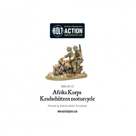 Warlord Games® Bolt Action - Afrika Korps Kradschutzen Motorcycle 1:56