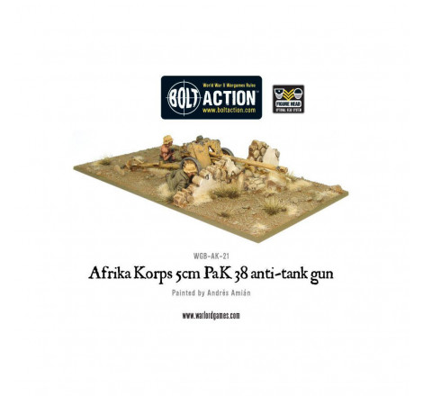 Warlord Games® Bolt Action - Afrika Korps 5cm PaK 38 Anti-Tank Gun 1:56 référence WGB-AK-21