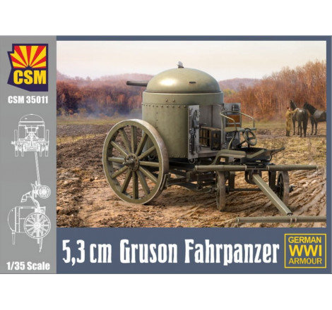 CSM Maquette militaire 5,3 cm Gruson Fahrpanzer WW1 1:35 référence CSM 35011