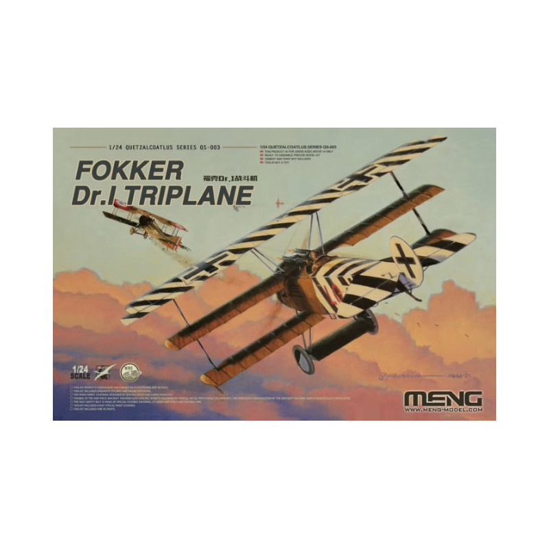 Meng® Maquette avion Fokker Dr.I Triplane WW1 1:24 référence QS-003