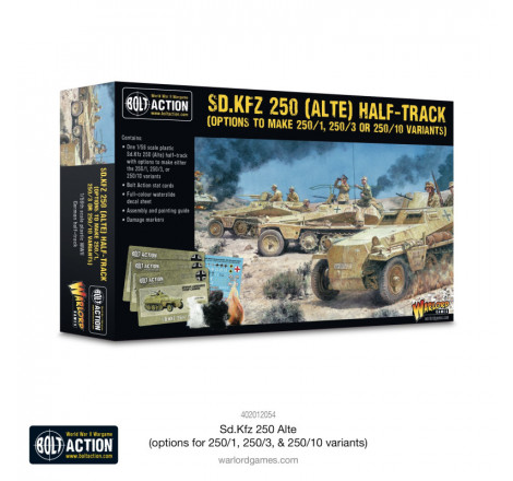 Warlord Games® Bolt Action Half-Track Sd.Kfz 250 (alte) + options 250/1, 250/3 OU 250/10 1:56 référence 402012054
