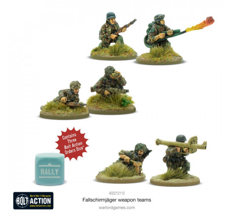 Warlord Games® Resin Plus™ Bolt Action Fallschirmjäger Weapons Teams 28 mm