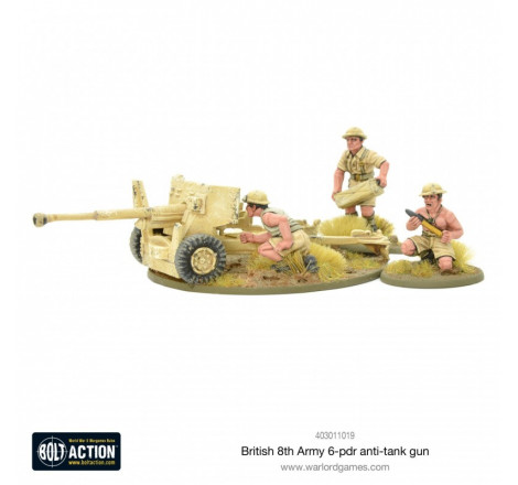 Warlord Games® Bolt Action British 8th Army 6 Pounder ATG 1:56 référence 403011019