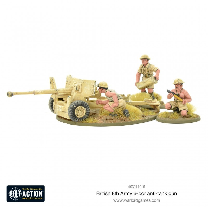 Warlord Games® Bolt Action British 8th Army 6 Pounder ATG 1:56 référence 403011019