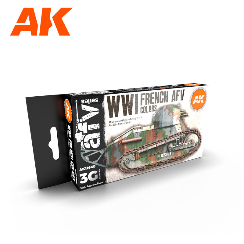 AK® Set de peinture 3G pour char Français de la première guerre mondiale référence AK11660