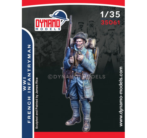 Dynamo Models® Figurine infanterie française avec sa pipe pendant la première guerre mondiale 1:35 référence 35061