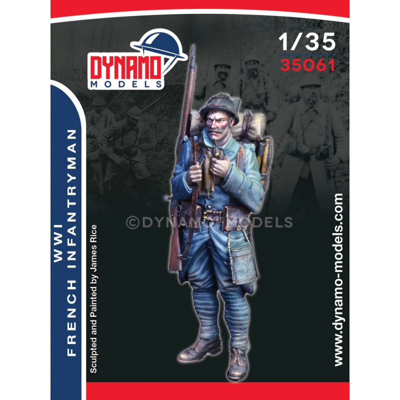 Dynamo Models® Figurine soldat français avec sa pipe WW1 1:35