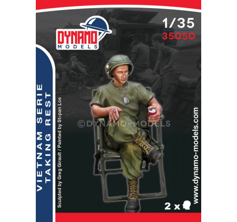 Dynamo Models® Figurine Vietnam Serie, soldat américain au repos 1:35 référence 35050