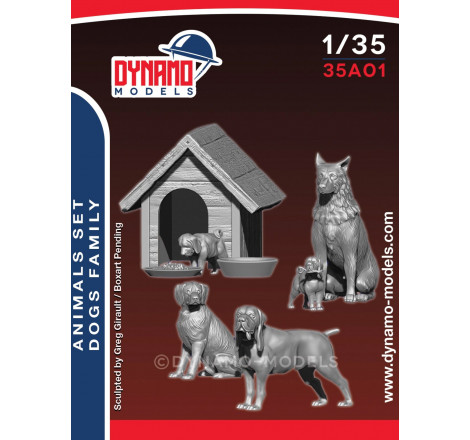 Dynamo Models® Set niche avec chiens 1:35 référence 35A01