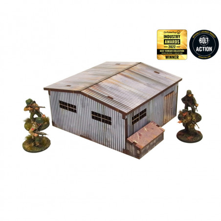 Warlord Games® Bolt Action Hangar Normand WW2 pré peint (HDF) 1:56 référence H00130