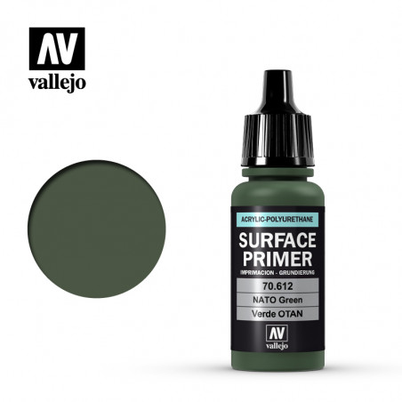 Surface Primer Vallejo NATO / OTAN Green. Apprêt Vallejo 70612 17 ml