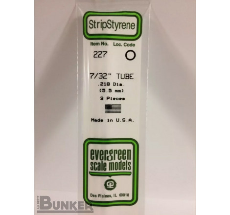 Evergreen® Profilé plastique n°227 baguette tube dimensions 360 x 5,5 mm (x3)