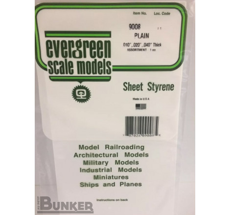 Evergreen® Assortiment de profilés plastiques n°9008 plaques blanches (x3)