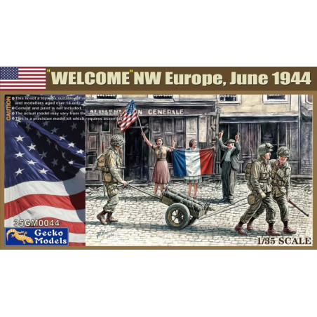 Gecko Models® Set de figurines parachutistes américains WW2 Welcome " NW Europe, France Juin 1944 1:35 référence 35GM0044