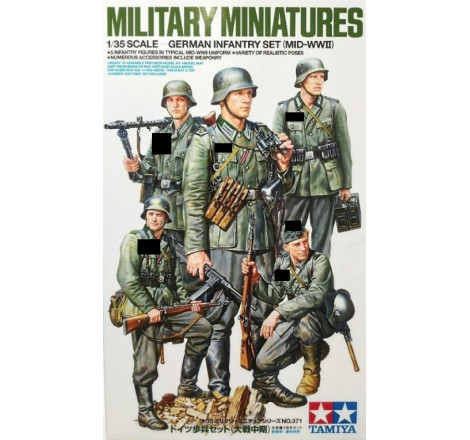 Tamiya® Set de figurines soldats allemands milieu de guerre WW2 1:35 référence 35371