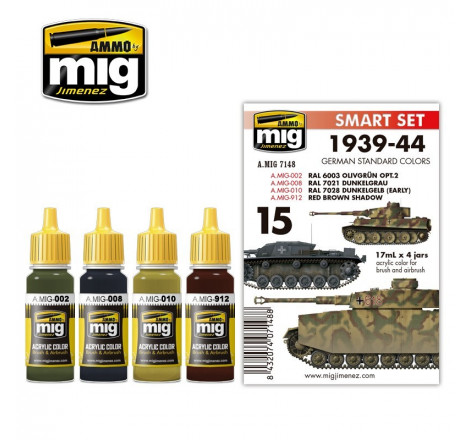 Ammo® Set de démarrage peinture camouflage chars allemands de la seconde guerre mondiale (1939-1944) référence A.MIG-7148